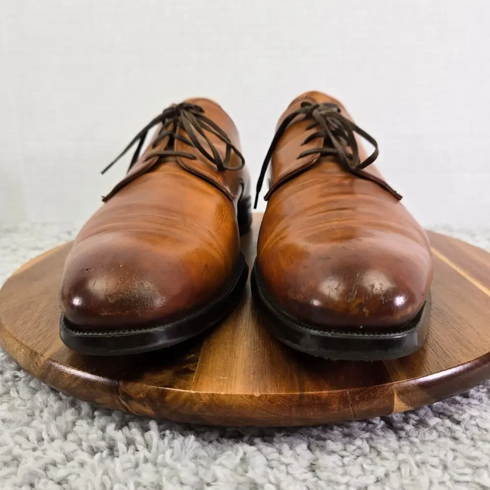 To Boot New York Mens 10 Brown Suede Plain Toe Casual Derby Oxford Dress Shoe